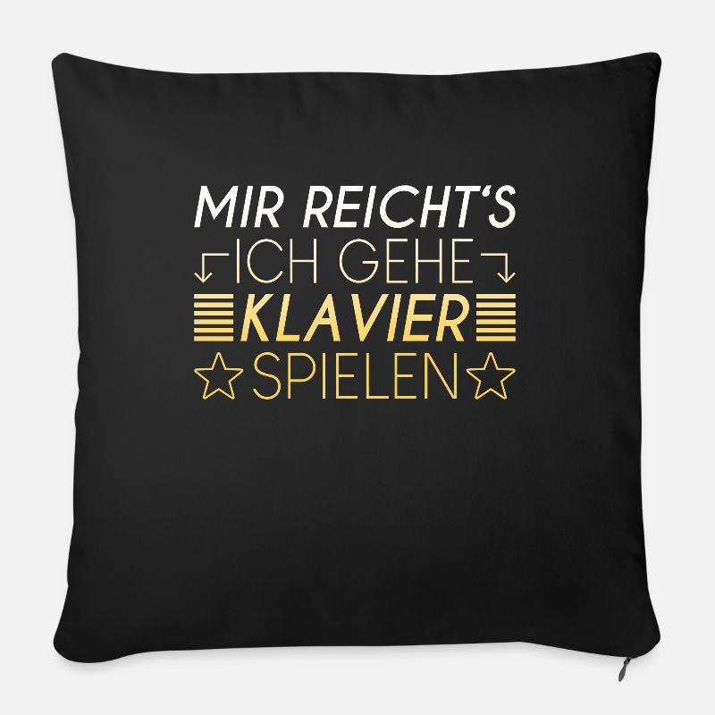 Klavier Spruch - Sofakissen mit Füllung 45 x 45 cm - Schwarz