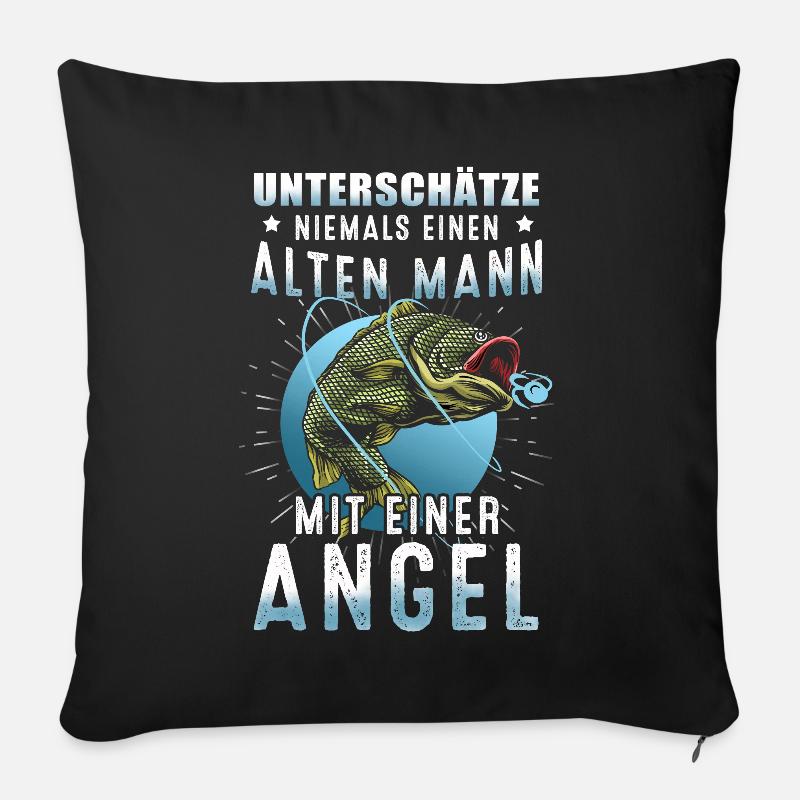 Angeln - Sofakissen mit Füllung 45 x 45 cm - Schwarz
