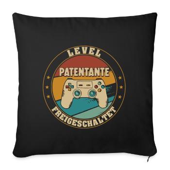 Patentante Level Loading 2021 Schwangerschaft - Sofakissen mit Füllung 45 x 45 cm - Schwarz - Vorne