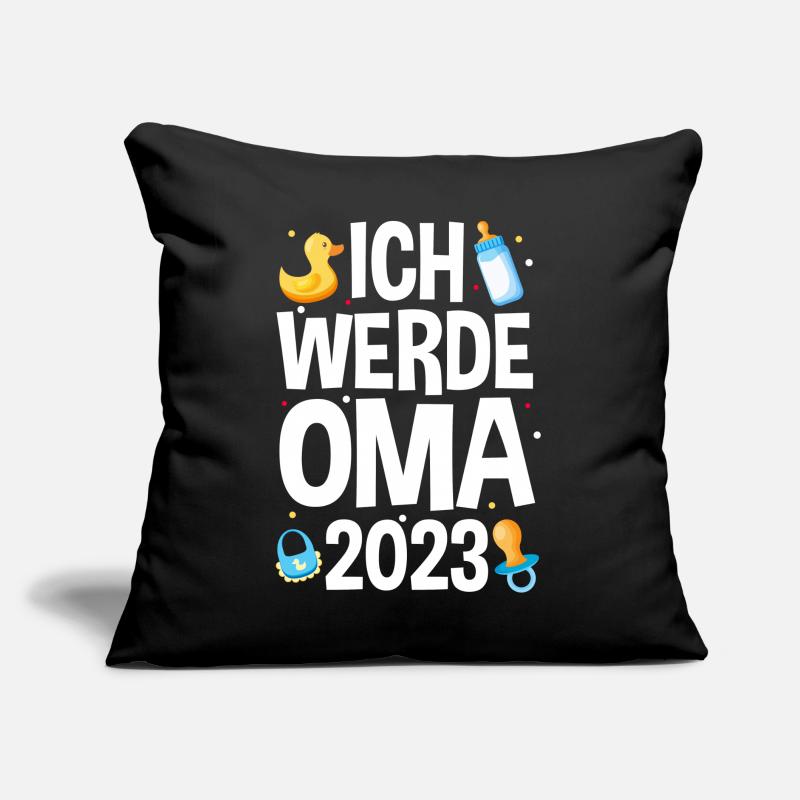 Großmutter 2023 Schwanger Werdende Oma Sofakissen mit Füllung 45 x 45 cm