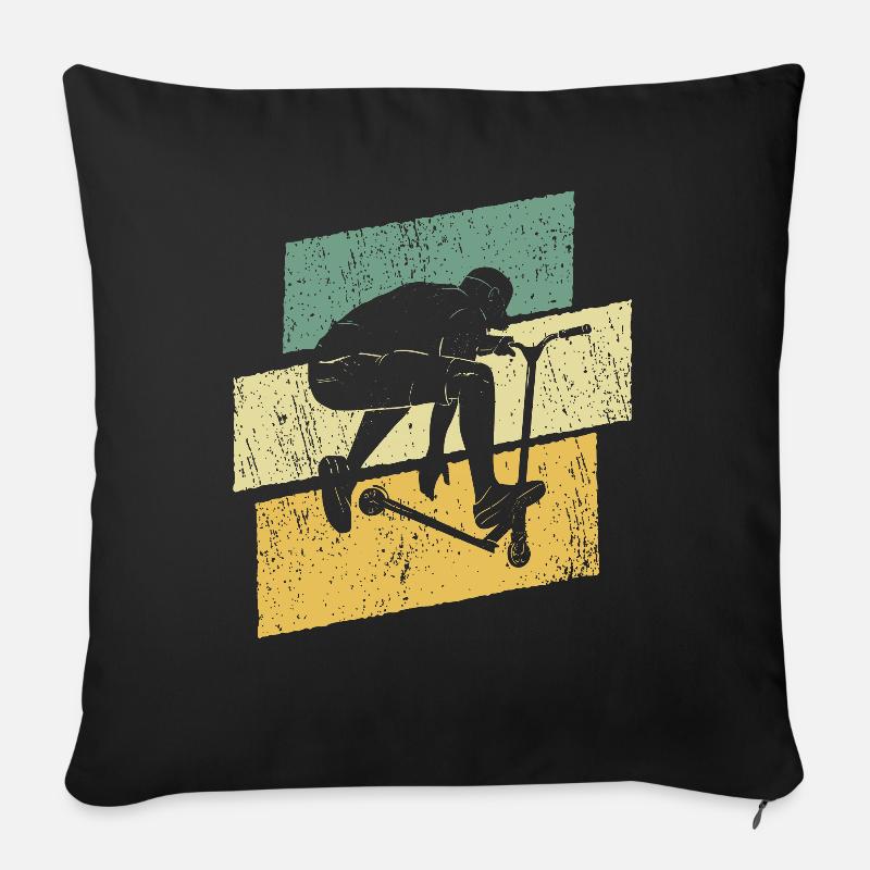 Scooter Tricks Eletroroller Stunt Scooter - Sofakissen mit Füllung 45 x 45 cm - Schwarz