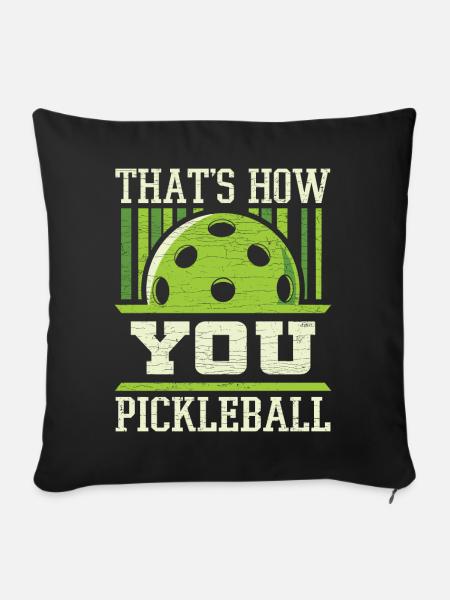 Paddleball Pickleball Geschenkidee - Sofakissen mit Füllung 45 x 45 cm - Schwarz