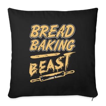 Bête boulangère - Coussin et housse de 45 x 45 cm - noir - Devant