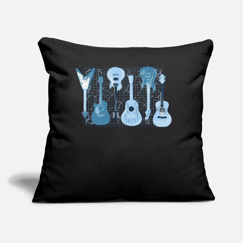 Retro akustische E -Gitarren -String -Instrument Ä Sofakissen mit Füllung 45 x 45 cm