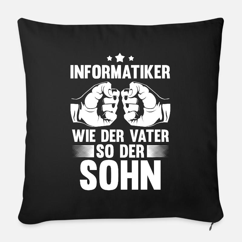 Vater Sohn Informatiker Informatik Programmierer - Sofakissen mit Füllung 45 x 45 cm - Schwarz