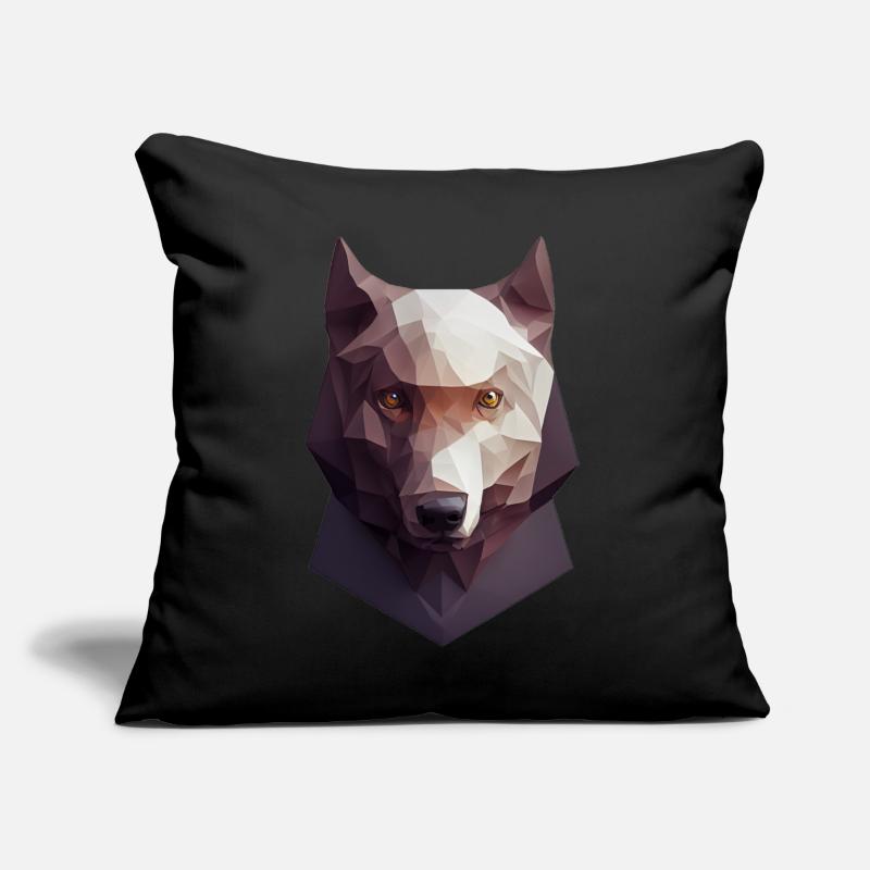Polygon Wolfkopf niedrige Poly Wölfe Sofakissen mit Füllung 45 x 45 cm