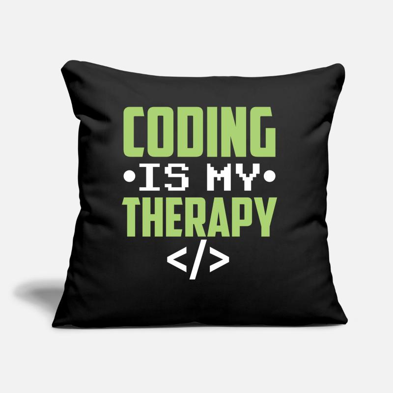 La programmation est ma thérapie Coder Code Coding Coussin et housse de 45 x 45 cm