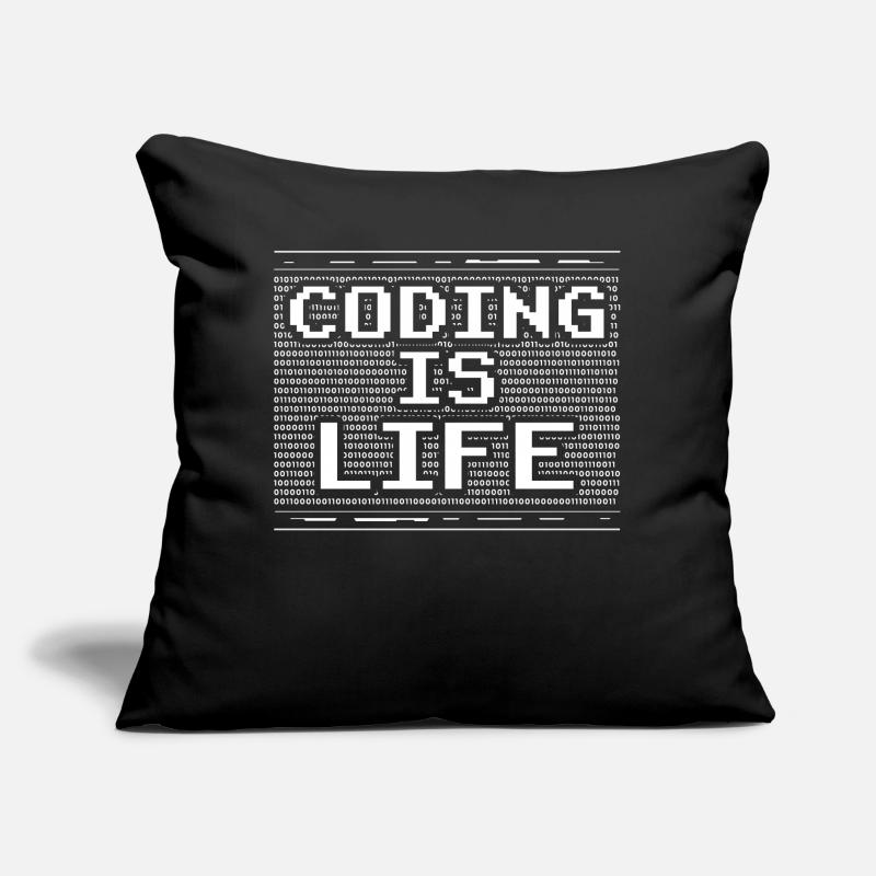Coding is Life Coder Code Programmer Sofa pillow with filling 45cm x 45cm