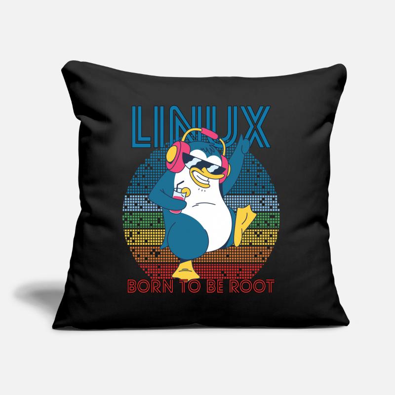 Root Party Penguin Retro Linux Cool Nerd Programs Sofa pillow with filling 45cm x 45cm