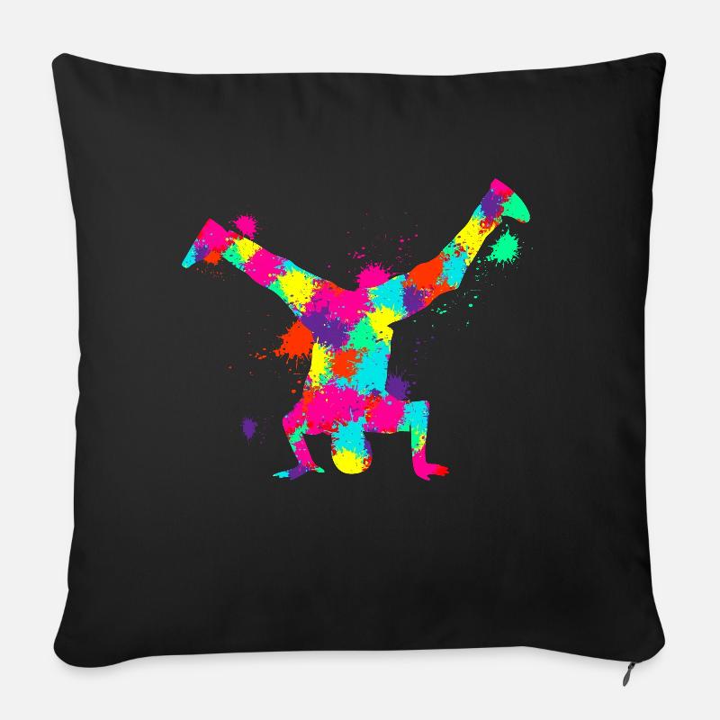 Breakdance breakdancer breakdance enfants garçons - Coussin et housse de 45 x 45 cm - noir