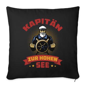 Kapitän zur hohen See - Sofakissen mit Füllung 45 x 45 cm - Schwarz - Vorne