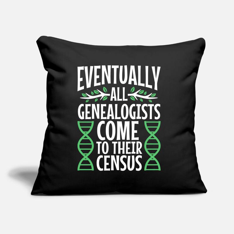 Eventually all genealogists come to their census Sofa pillow with filling 45cm x 45cm
