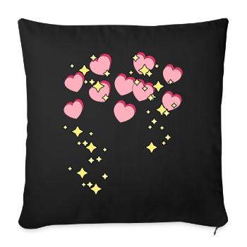 Hearts Stars Love Romantic Valentine Couple - Sofa pillow with filling 45cm x 45cm - black - Front