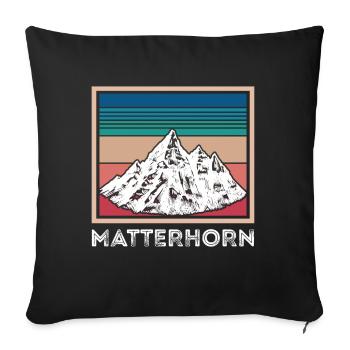 Alpen Cervin Suisse Souvenir Ski Zermatt Skif - Coussin et housse de 45 x 45 cm - noir - Devant