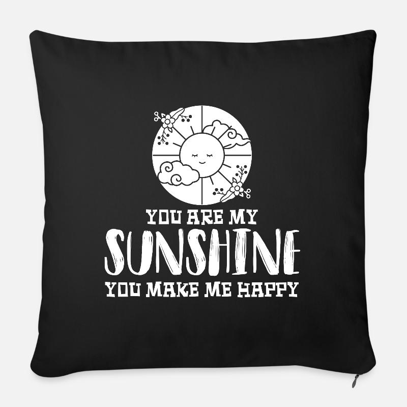 Soleil Lune Soleil Lever de Lune Coucher de soleil - Coussin et housse de 45 x 45 cm - noir