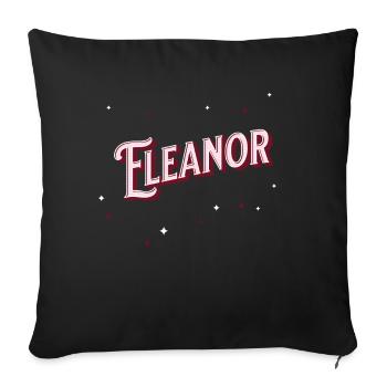 Prénom Eleanor personnalisé - Coussin et housse de 45 x 45 cm - noir - Devant