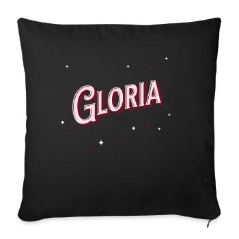 Prénom Gloria personnalisé - Coussin et housse de 45 x 45 cm - noir - Devant