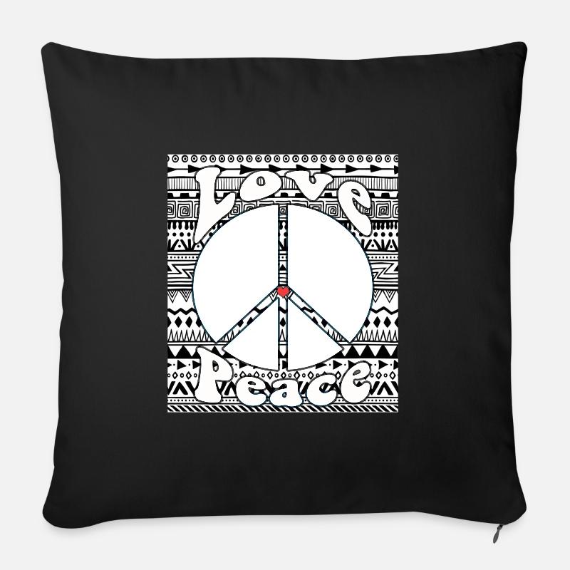 Hippie - Sofakissen mit Füllung 45 x 45 cm - Schwarz