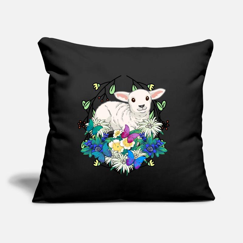 Early Spring Lamb Sheep Happy Easter Nature Sofa pillow with filling 45cm x 45cm