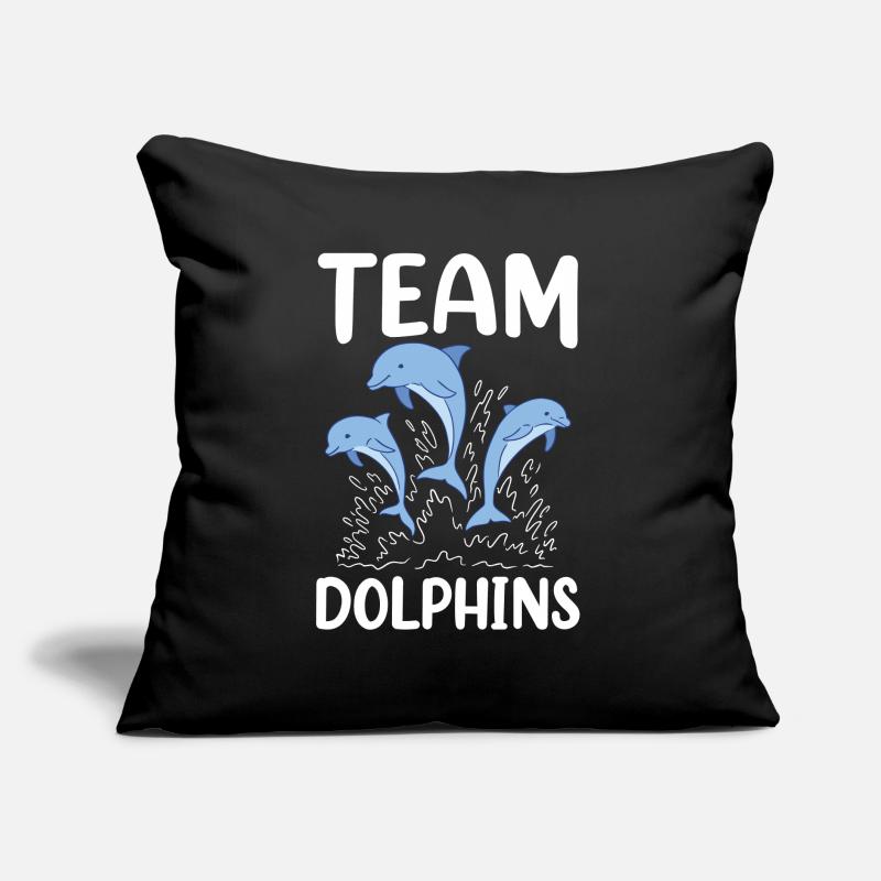 Team Dolphins Lovers Dolphins Dolphins Dolphins Coussin et housse de 45 x 45 cm