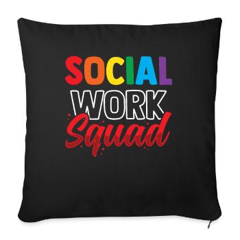 Équipe de travail social Travailleur social Travail social - Coussin et housse de 45 x 45 cm - noir - Devant
