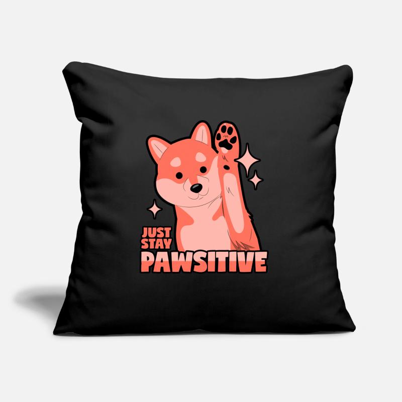 Optimistic dog: Pawsitive Sofa pillow with filling 45cm x 45cm
