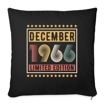Millésime Décembre 1966 Edition Limitée Anniversaire - Coussin et housse de 45 x 45 cm - noir - Devant