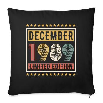 Millésime Décembre 1989 Edition Limitée Anniversaire - Coussin et housse de 45 x 45 cm - noir - Devant