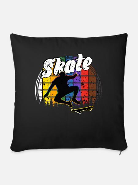 Skateboard Freestyle - Sofakissen mit Füllung 45 x 45 cm - Schwarz