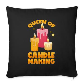 Candle pouring - Sofa pillow with filling 45cm x 45cm - black - Front