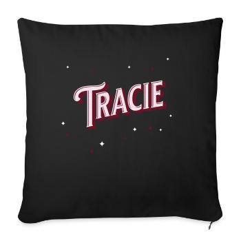Nom Tracie personnalisé - Coussin et housse de 45 x 45 cm - noir - Devant