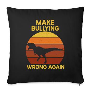 Anti Intimidation Tyrannosaurus Rex Dinosaure Dino - Coussin et housse de 45 x 45 cm - noir - Devant