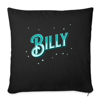 Billy name personalized - Sofa pillow with filling 45cm x 45cm - black - Front