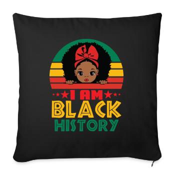 Black History Women Proud Black Melanin Festival - Coussin et housse de 45 x 45 cm - noir - Devant