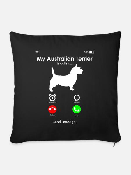 Australian Terrier - Sofakissen mit Füllung 45 x 45 cm - Schwarz