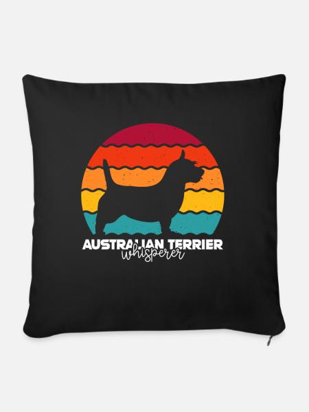 Australian Terrier - Sofakissen mit Füllung 45 x 45 cm - Schwarz