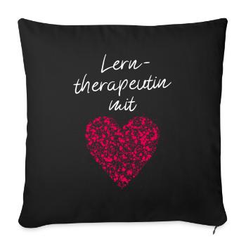 Lerntherapeutin mit Herz Nachhilfelehrerin - Sofakissen mit Füllung 45 x 45 cm - Schwarz - Vorne