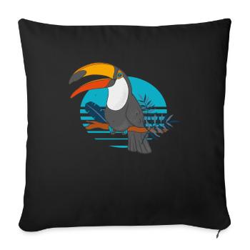 Toucan Bird Tropical Rainforest Animals - Sofa pillow with filling 45cm x 45cm - black - Front