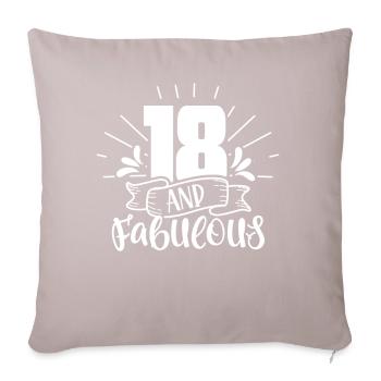 18 et fabuleuse fête anniversaire dix-huit - Coussin et housse de 45 x 45 cm - taupe clair - Devant
