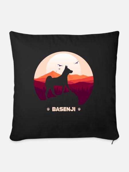 Basenji - Sofakissen mit Füllung 45 x 45 cm - Schwarz