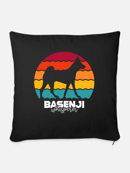 Basenji - Sofakissen mit Füllung 45 x 45 cm - Schwarz