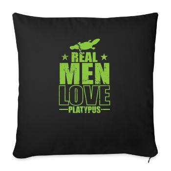 Les vrais hommes aiment l’ornithorynque l’ornithorynque Australie - Coussin et housse de 45 x 45 cm - noir - Devant