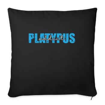 Platypus addict Australie Ornithorynque animal - Coussin et housse de 45 x 45 cm - noir - Devant