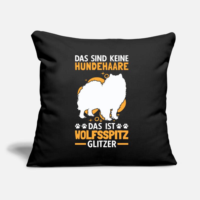 Wolfsspitz Glitzer deutscher Spitz Keeshond Sofakissen mit Füllung 45 x 45 cm