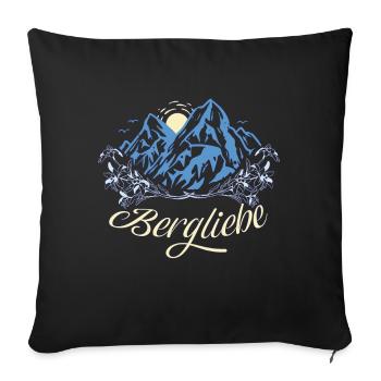 LIEBE BERGE SONNENAUFGANG EDELWEISS - Sofakissen mit Füllung 45 x 45 cm - Schwarz - Vorne
