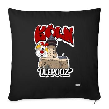 Köln Ulrepforte Ülepooz Karneval Stadttor Shirt - Sofakissen mit Füllung 45 x 45 cm - Schwarz - Vorne
