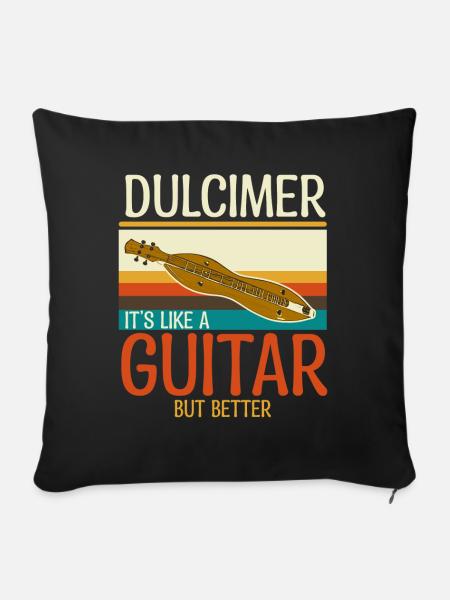 Dulcimer Instrument - Sofakissen mit Füllung 45 x 45 cm - Schwarz