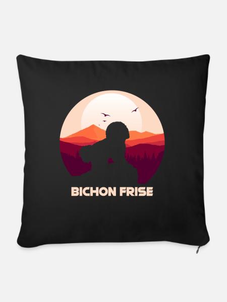 Bichon Frise - Sofakissen mit Füllung 45 x 45 cm - Schwarz