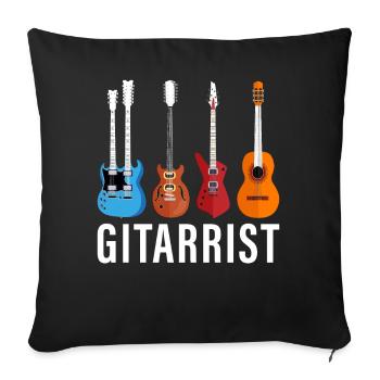 Gitarrist - Sofakissen mit Füllung 45 x 45 cm - Schwarz - Vorne
