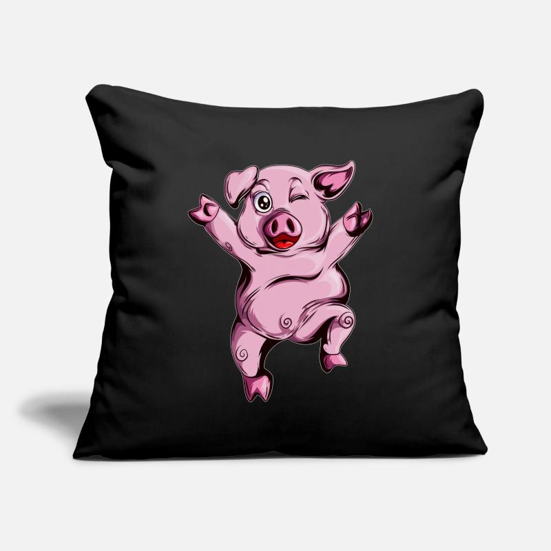Mignon Mignon Cochon Fermier Cochon Danse Coussin et housse de 45 x 45 cm